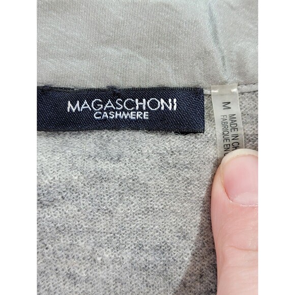 LM Women's Medium Magaschoni Heather Gray 3/4 Sleeve V-Neck Pullover Sweater EUC - Picture 6 of 9